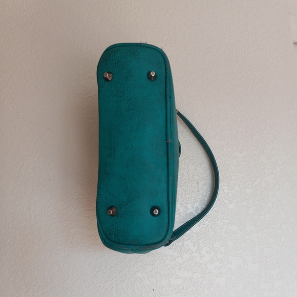 Trinity Ranch leather handbag turquoise 10x12 hand tool cut out - Picture 4 of 10